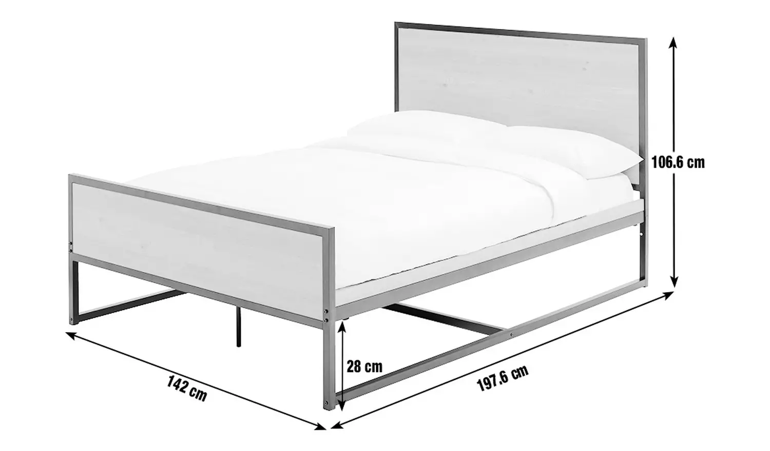 Argos Home Loft Living Double Wooden Bed Frame - Oak