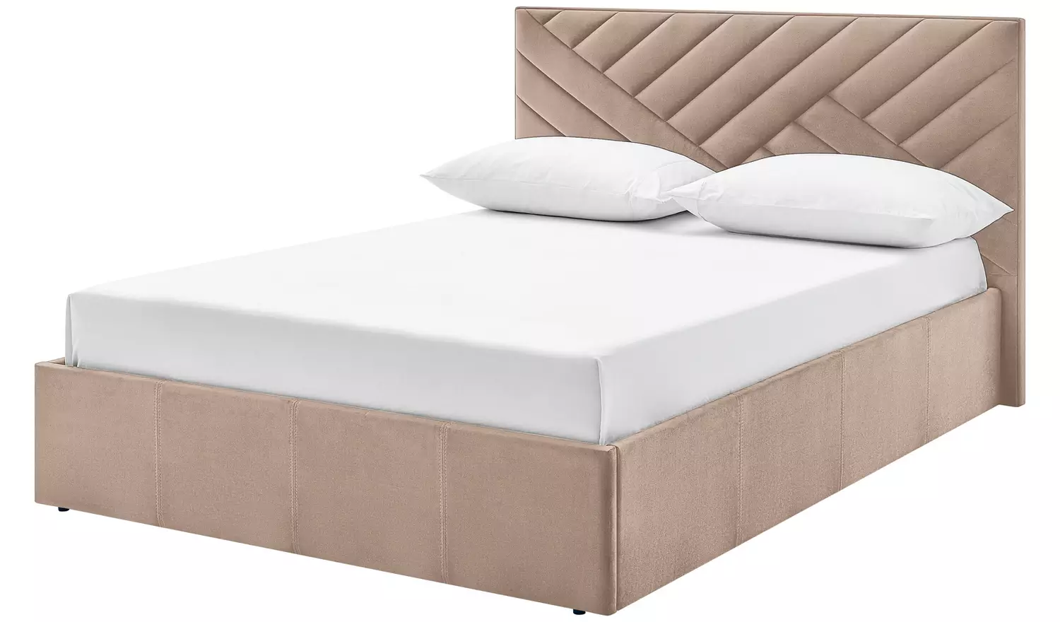 Argos Home Luca End Lift Small Double Ottoman Bed - Latte