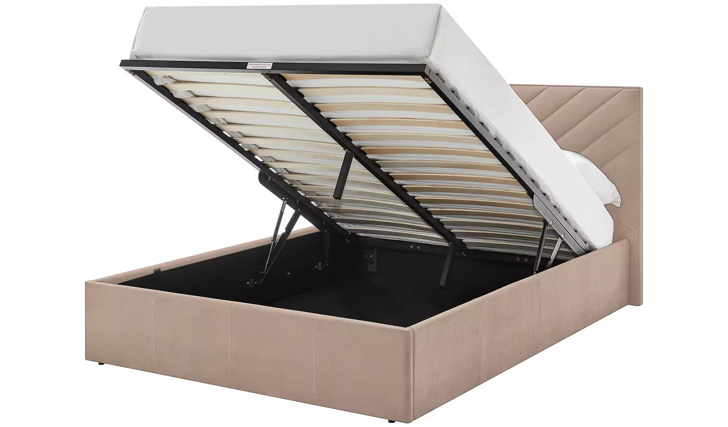 Argos Home Luca End Lift Small Double Ottoman Bed - Latte