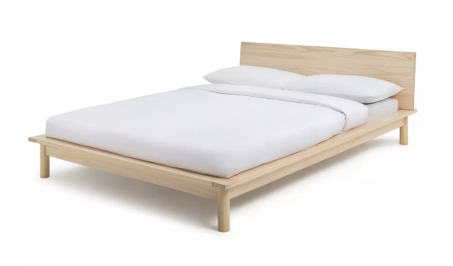Habitat Akio Small Double Wooden Platform Bed Frame- Natural