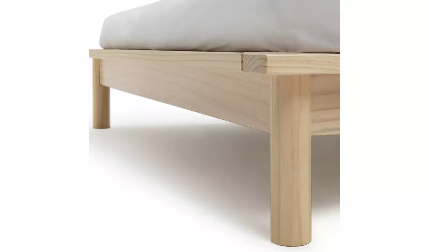 Habitat Akio Small Double Wooden Platform Bed Frame- Natural