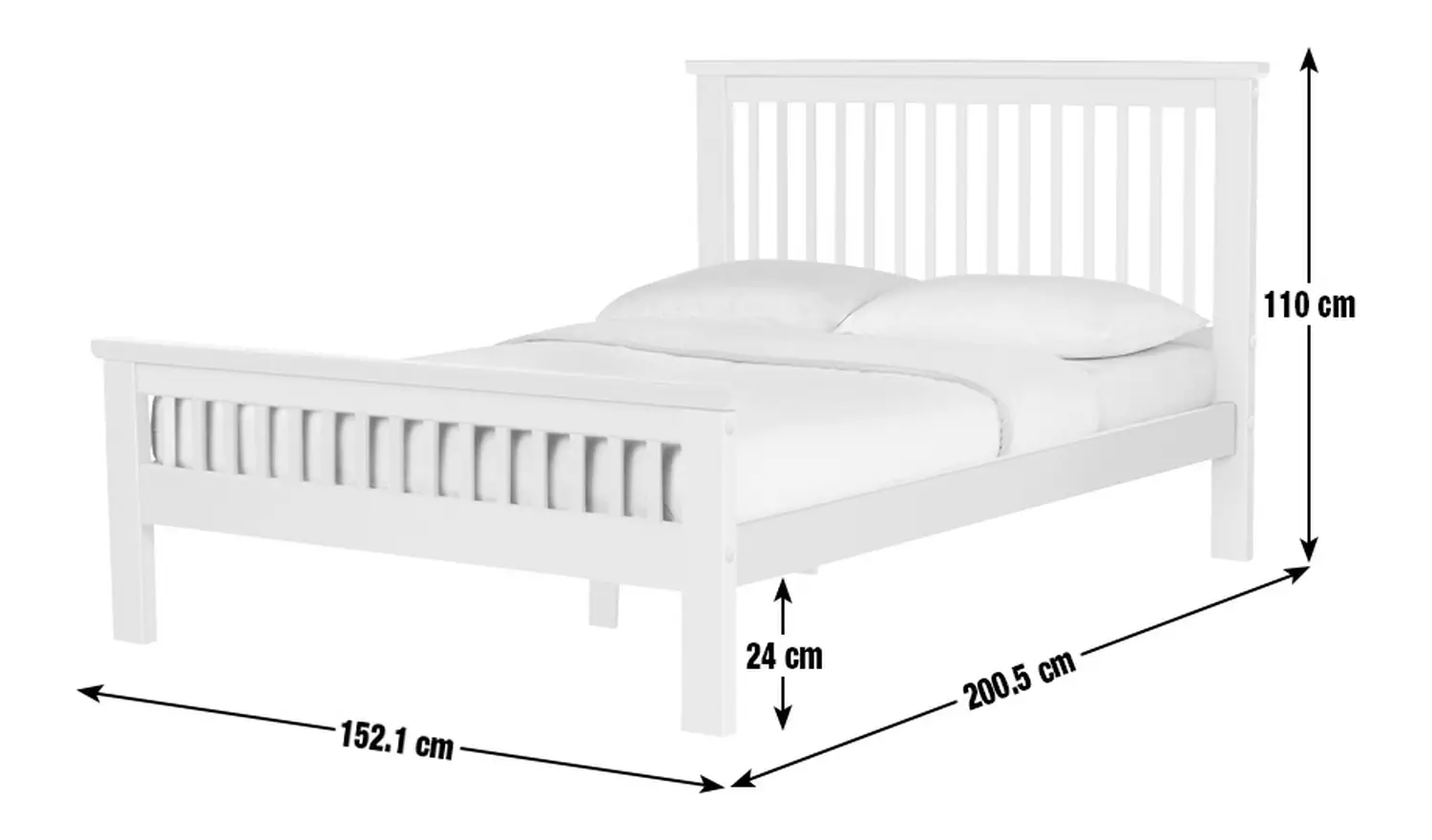 Argos Home Aubrey Double Wooden Bed Frame - Charcoal