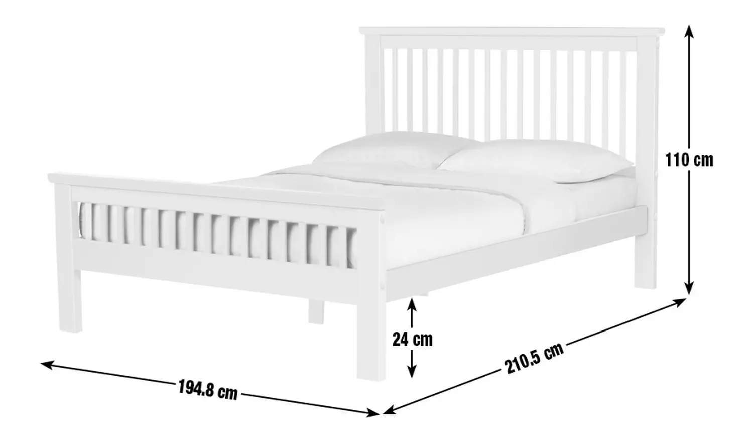 Argos Home Aubrey Superking Wooden Bed Frame - White
