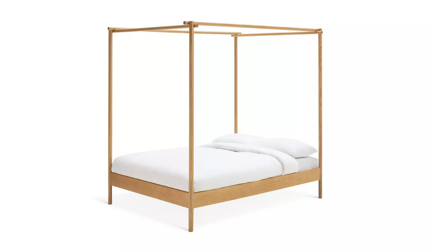 Habitat Akari 4 Poster Kingsize Wooden Bed Frame - Natural