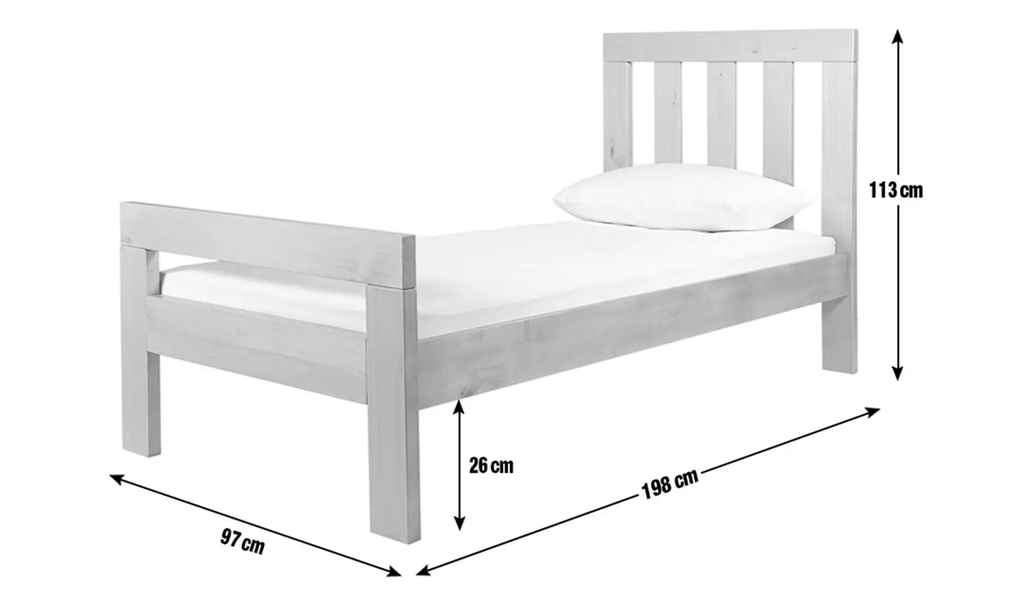 Argos Home Chile Single Wooden Bed Frame - Dark Wood