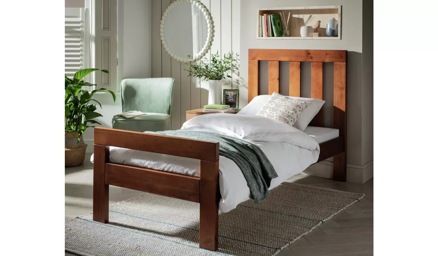 Argos Home Chile Single Wooden Bed Frame - Dark Wood