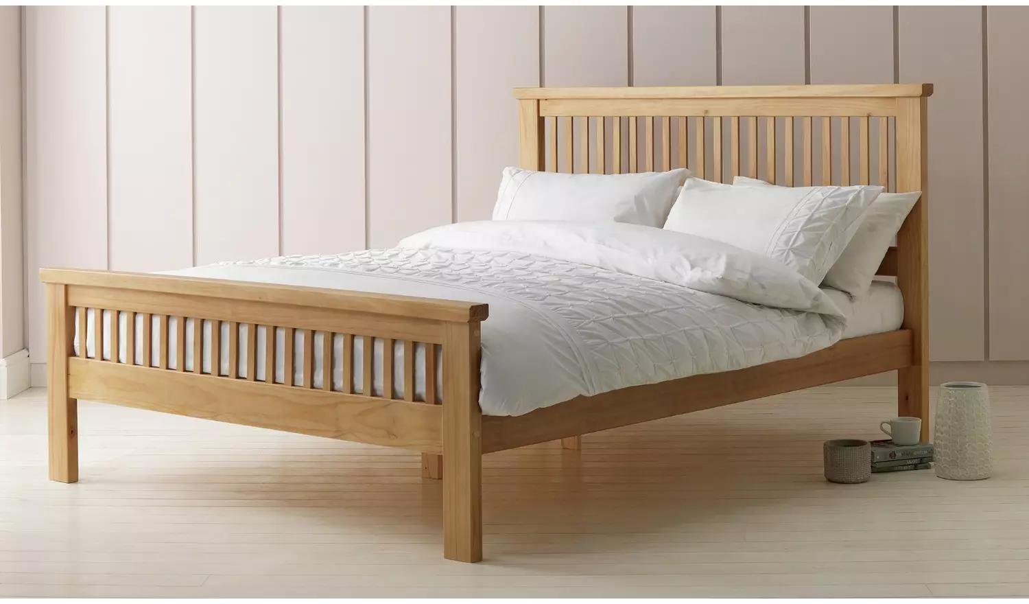 Argos Home Aubrey Superking Wooden Bed Frame - Oak Stain