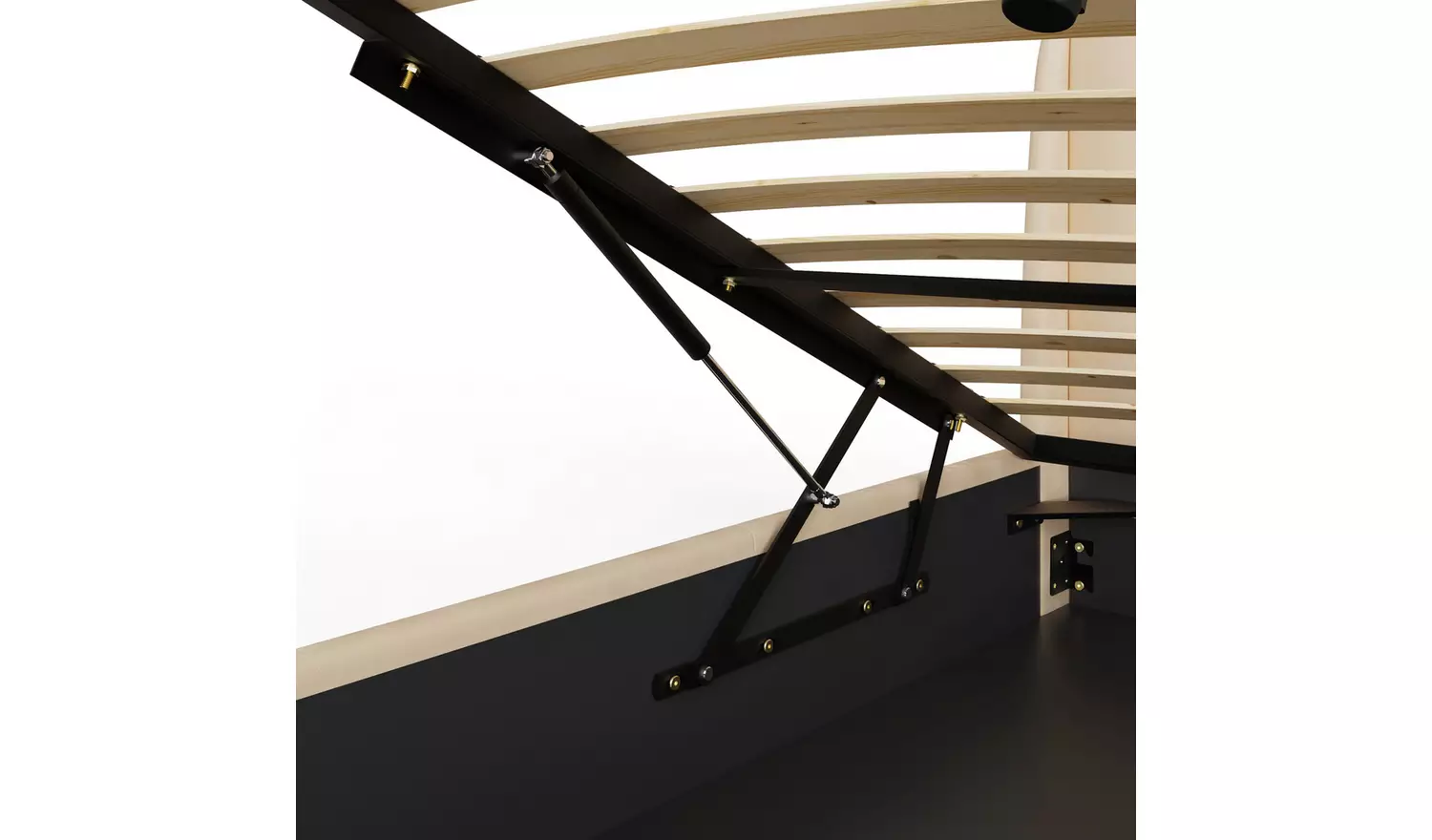 GFW Pettine Double Velvet Ottoman Bed Frame - Cream