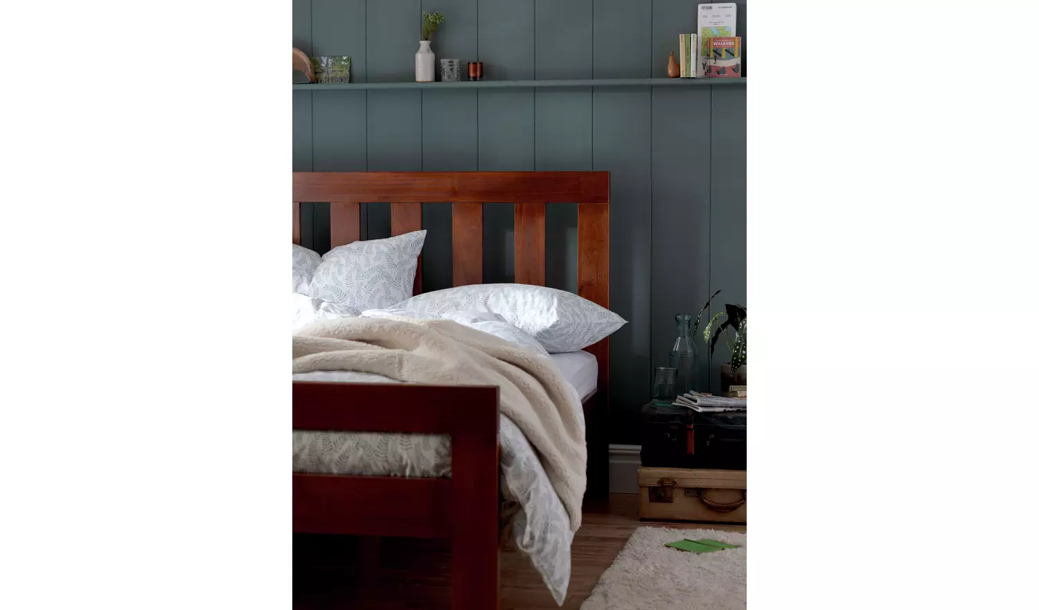 Argos Home Chile Double Wooden Bed Frame - Dark Wood