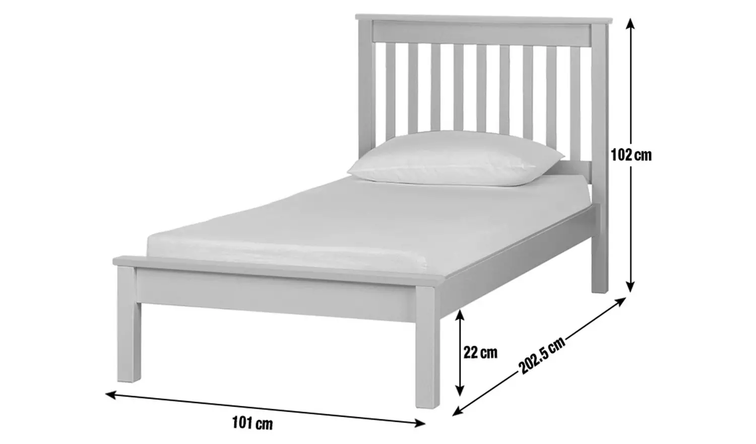 Argos Home Aspley Single Wooden Bed Frame - White