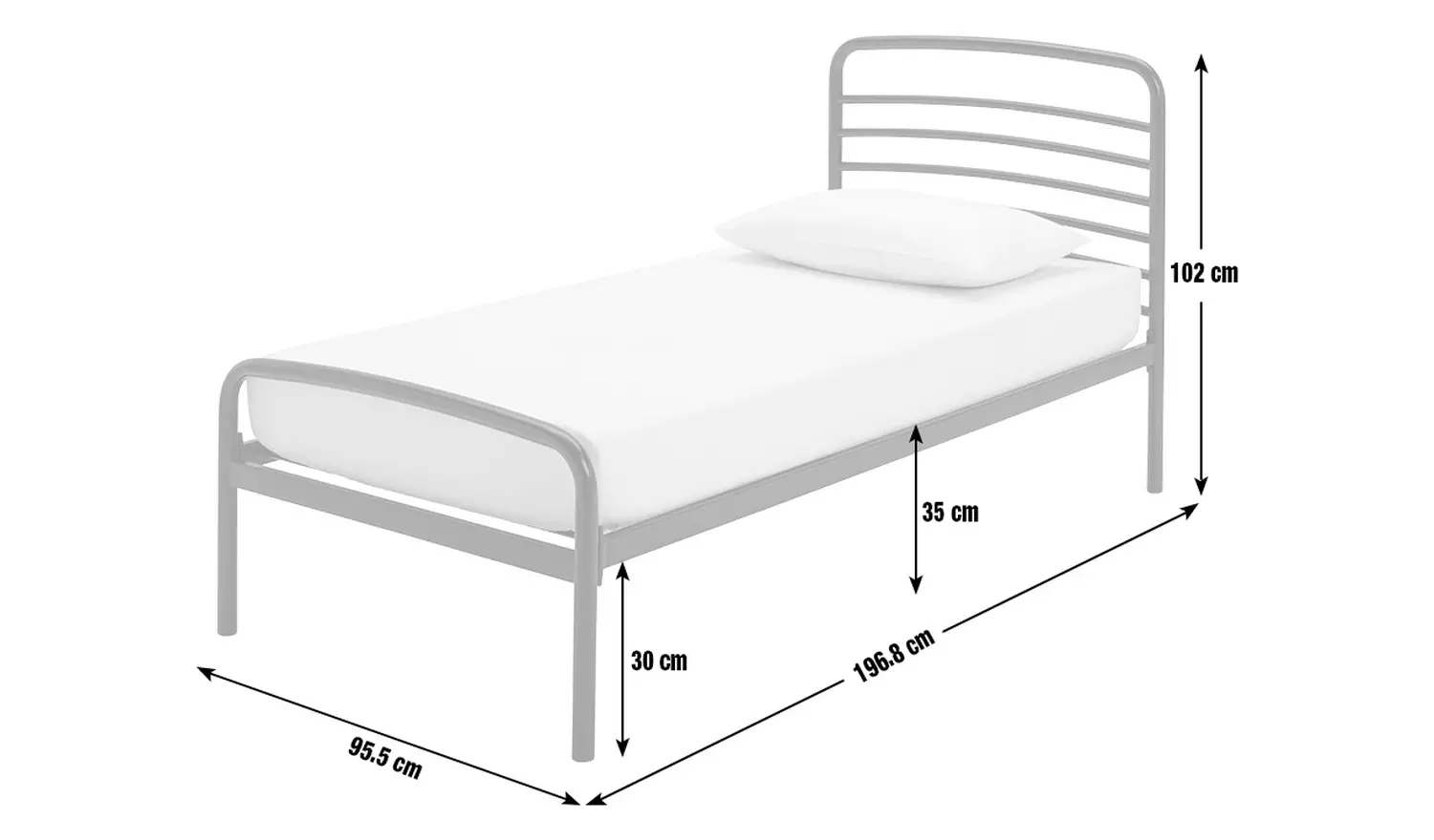 Argos Home Jubilee Single Metal Bed Frame - Black
