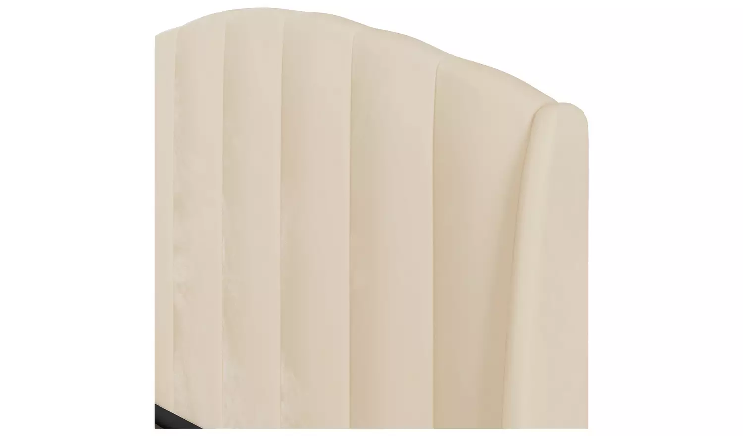 GFW Pettine Kingsize Velvet Ottoman Bed Frame - Cream