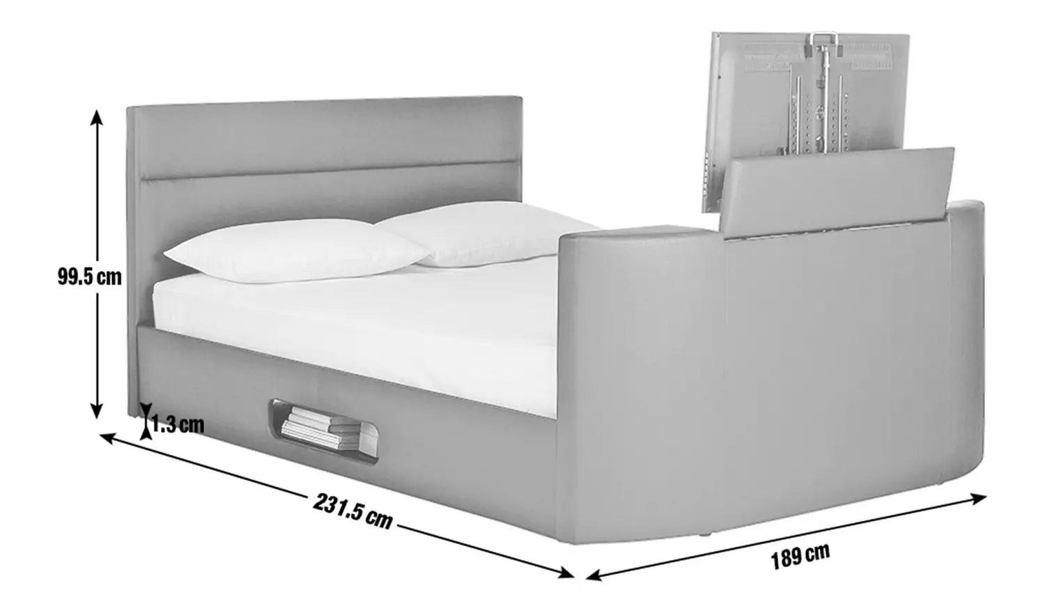 Argos Home Gemini Superking TV Bed Frame - Black