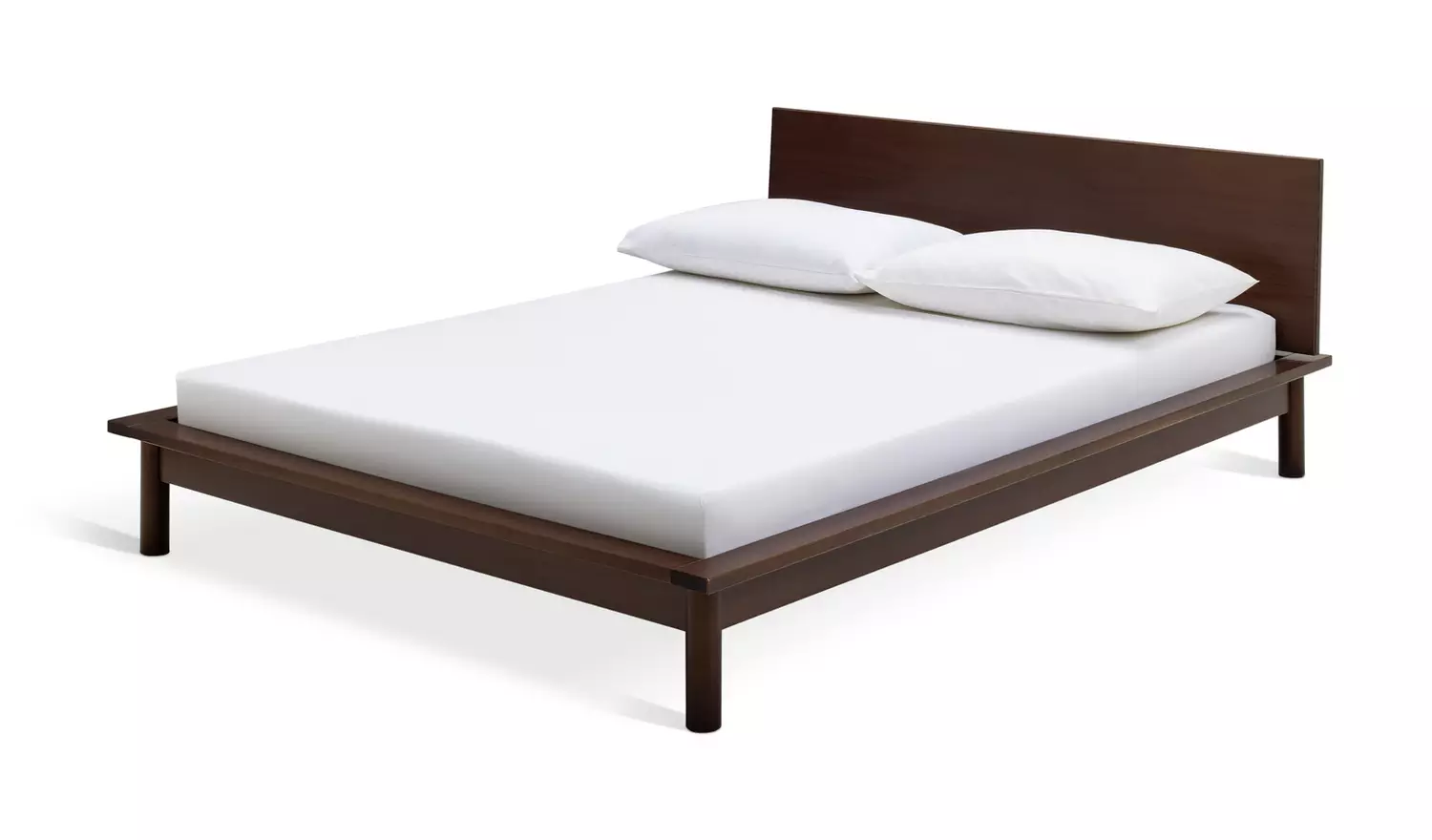 Habitat Akio Double Wooden Platform Bed Frame - Walnut
