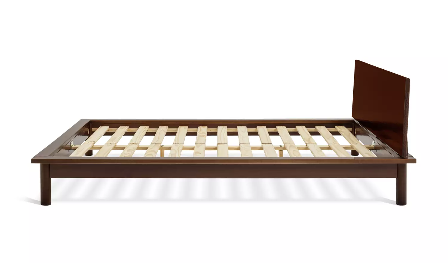 Habitat Akio Double Wooden Platform Bed Frame - Walnut
