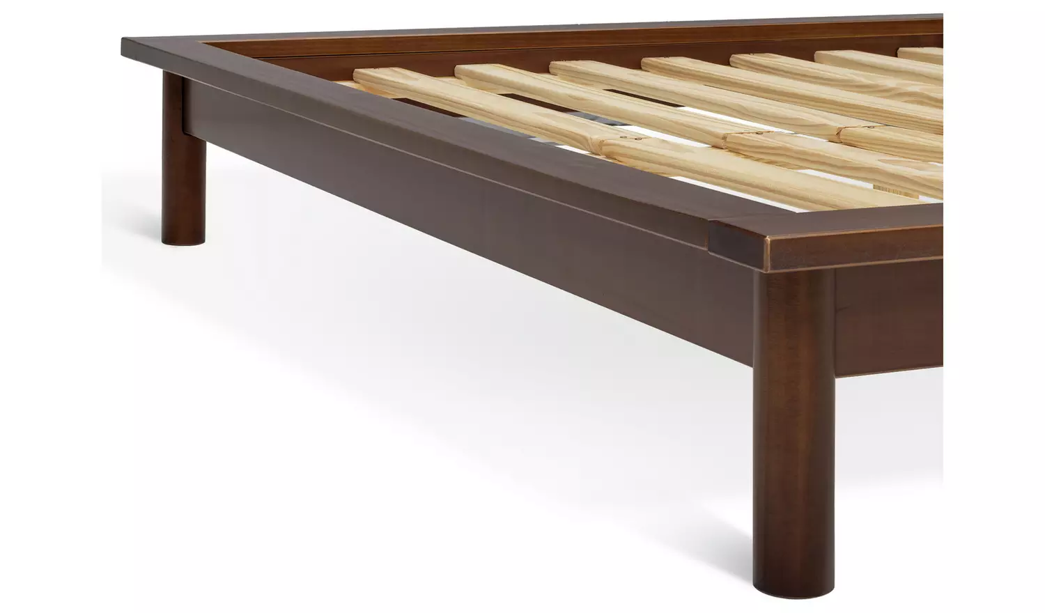 Habitat Akio Double Wooden Platform Bed Frame - Walnut