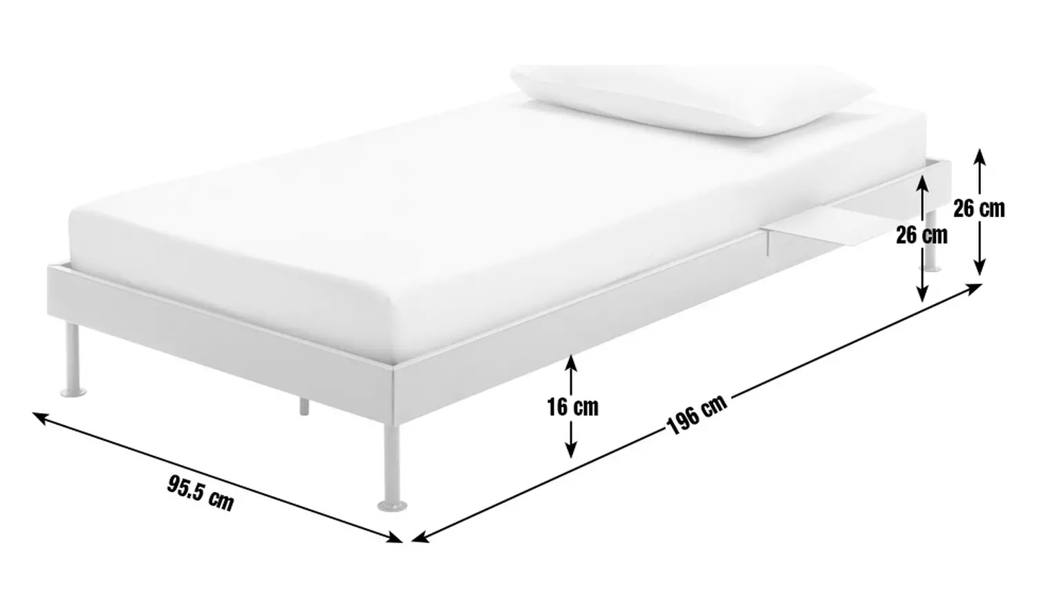 Habitat Maddox Single Metal Bed Frame with Bedside - Blue