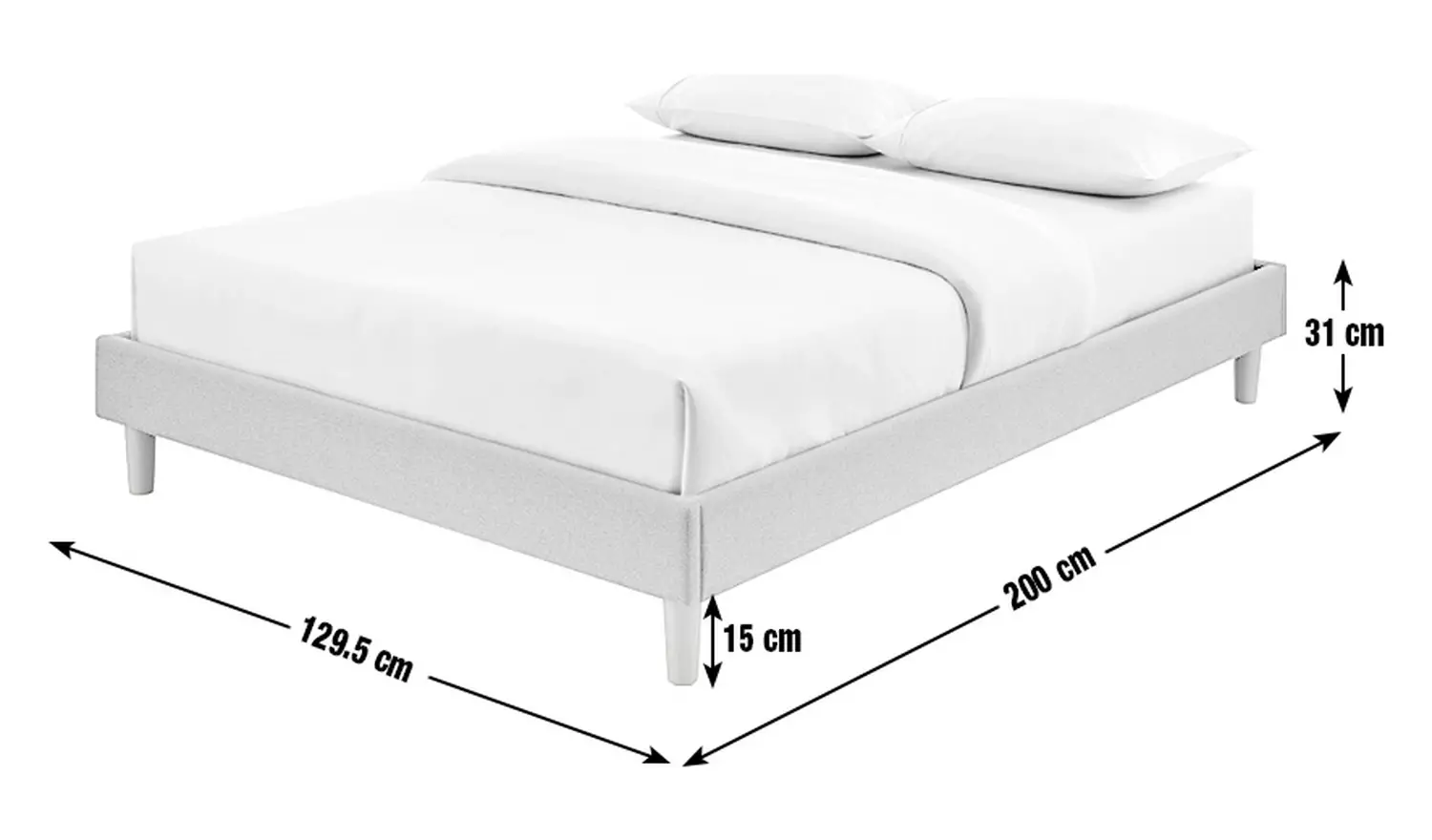 Argos Home Arthur Platform Small Double Bed Frame- Dark Grey