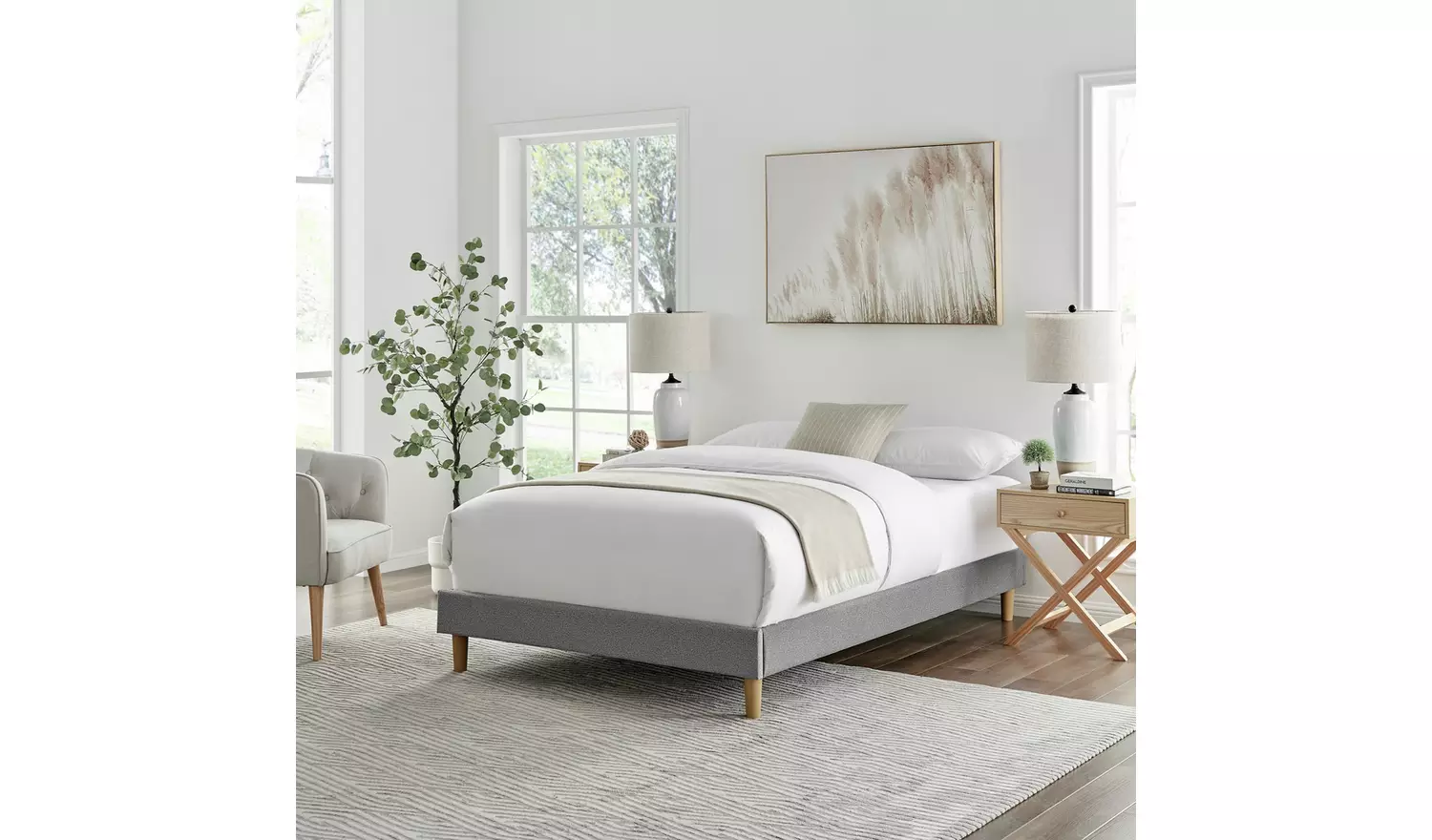 Argos Home Arthur Platform Small Double Bed Frame- Dark Grey