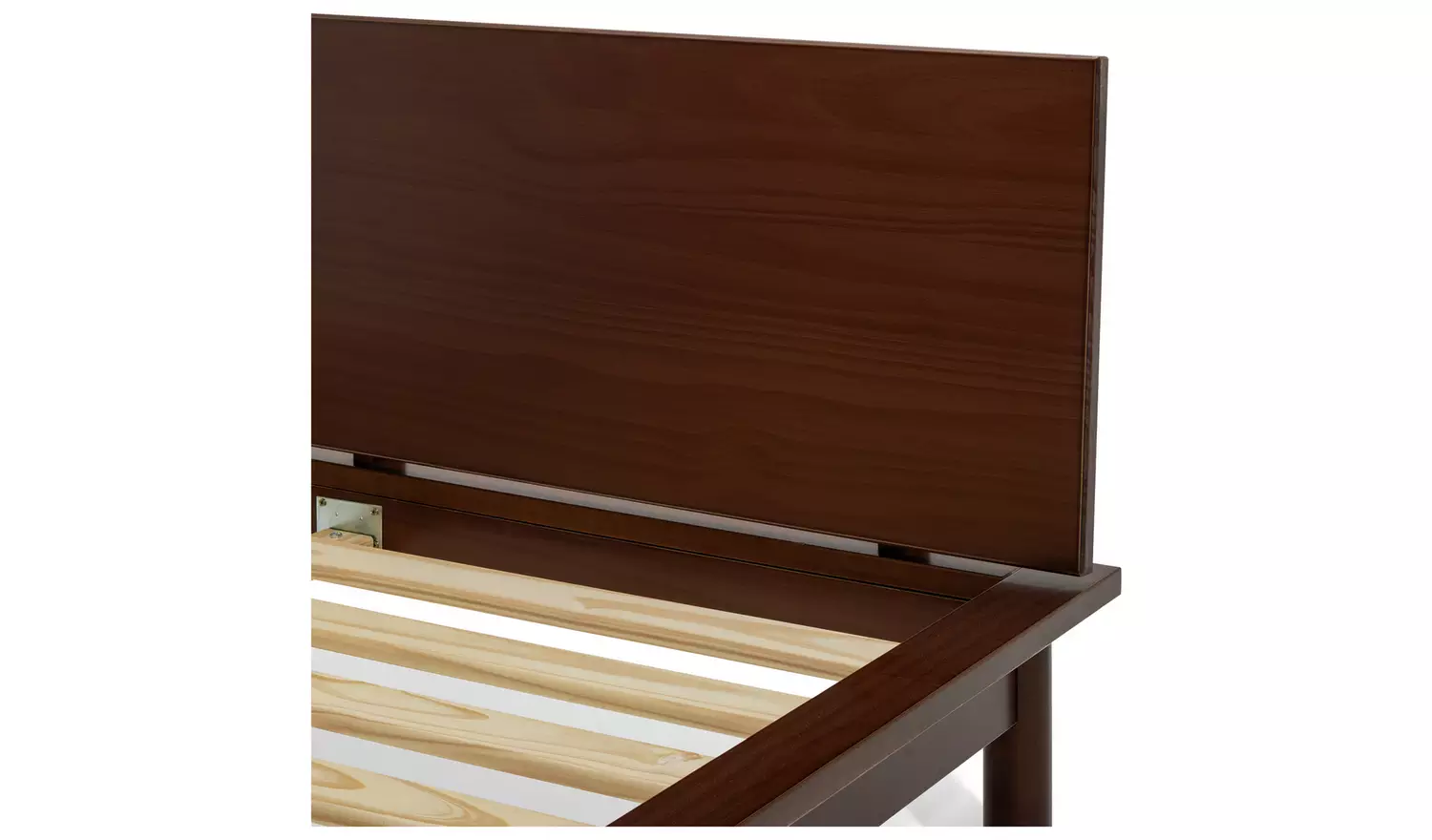 Habitat Akio Small Double Wooden Platform Bed Frame - Walnut
