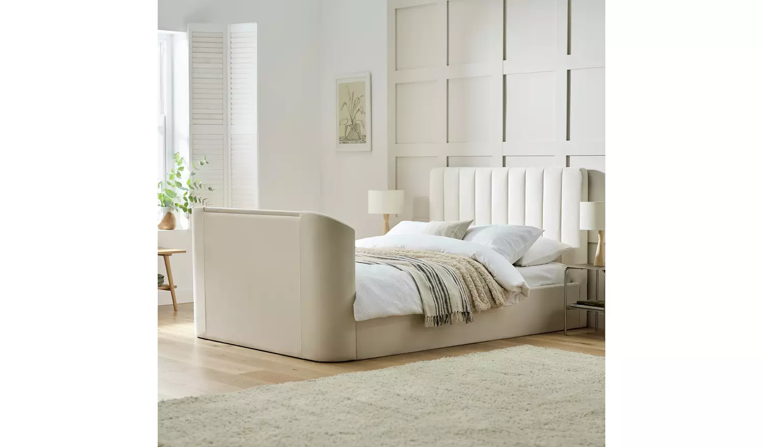 Argos Home Pandora Double Side Lift Ottoman TV Bed - Cream