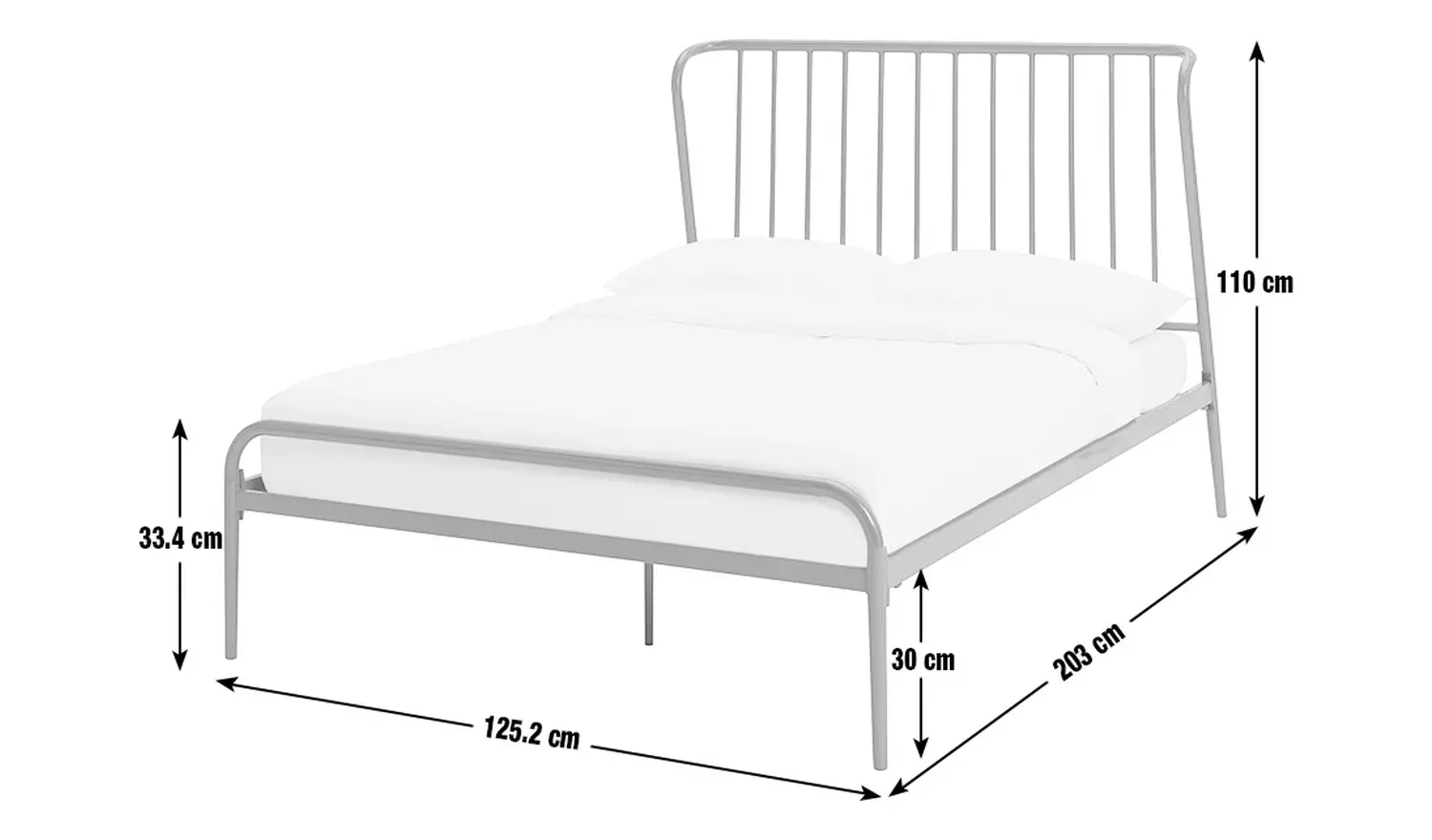 Habitat Kanso Small Double Metal Bed Frame - Sage Green