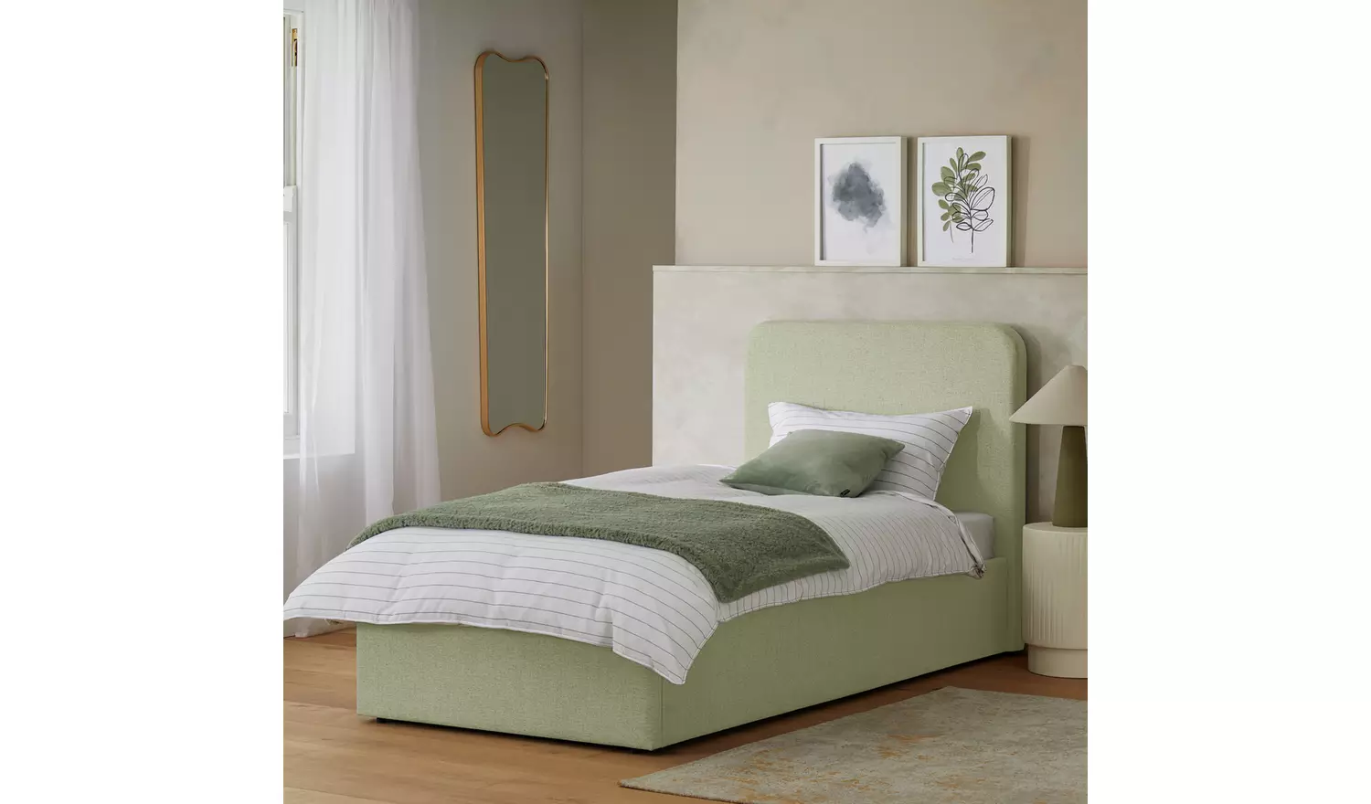 Habitat Chadwell Single End Lift Ottoman Bed - Sage