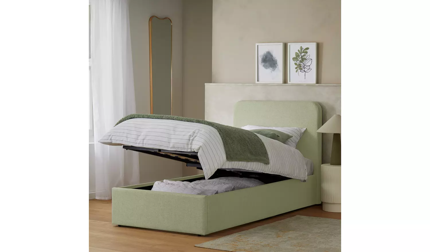 Habitat Chadwell Single End Lift Ottoman Bed - Sage