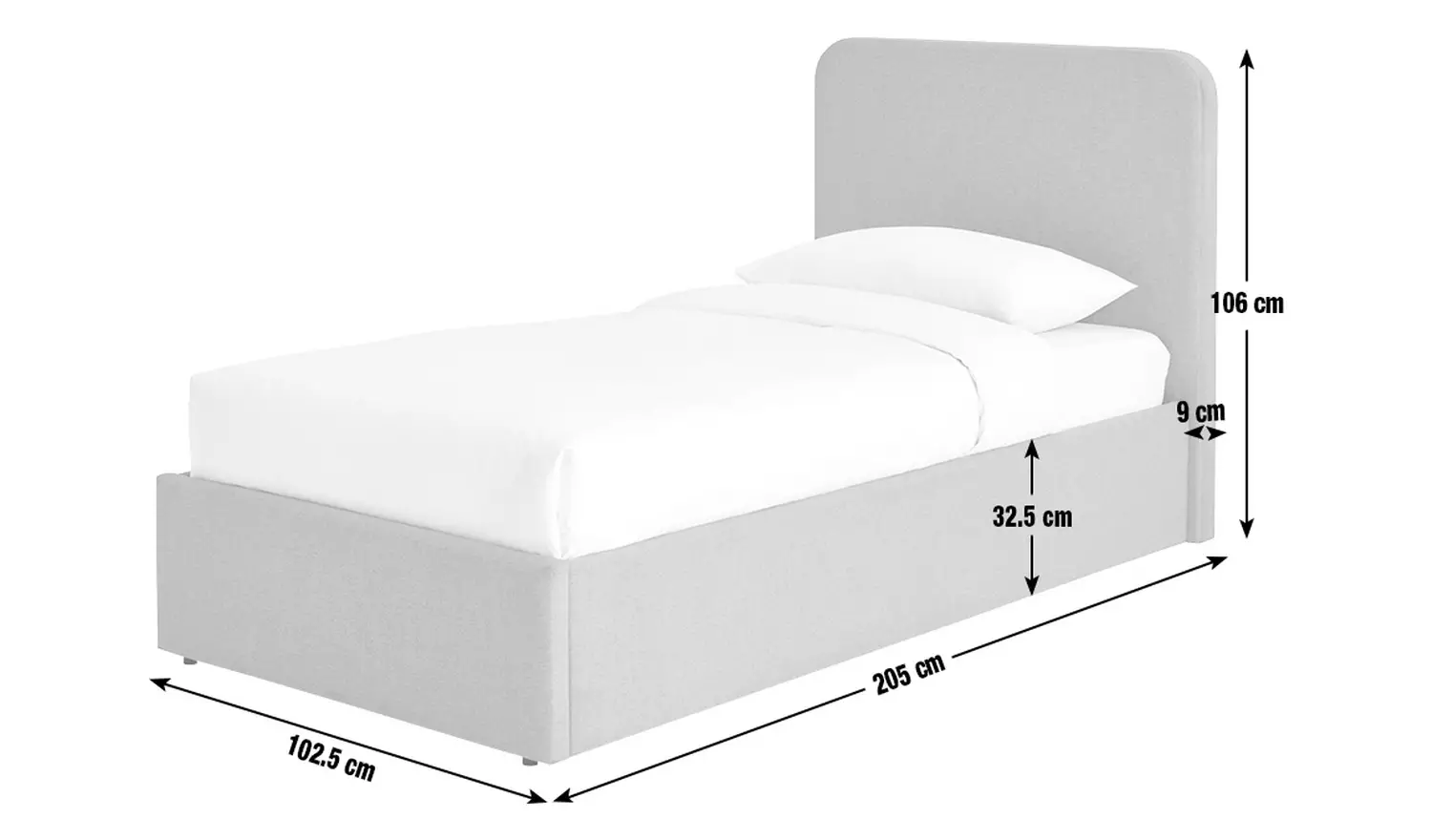 Habitat Chadwell Single End Lift Ottoman Bed - Sage