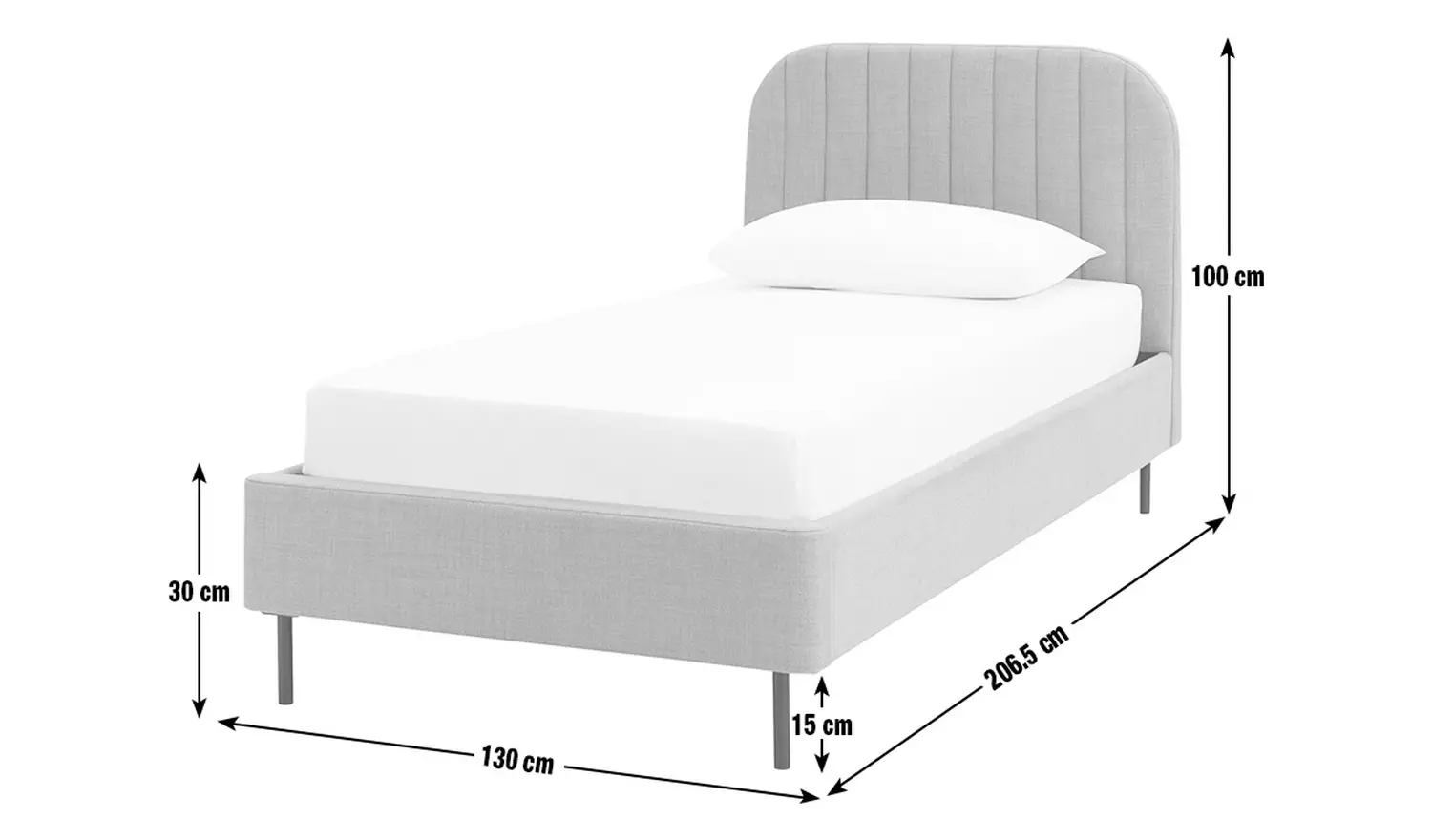 Argos Home Fulford Single Fabric Bed Frame - Grey