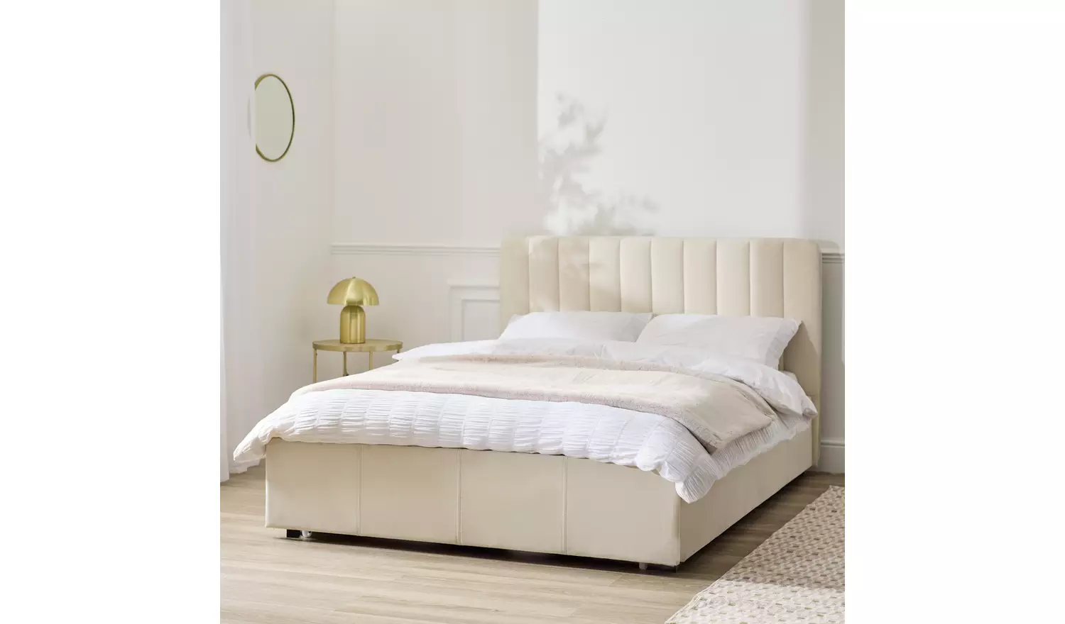 Argos Home Pandora Double Drawer Storage Bed Frame -Cream