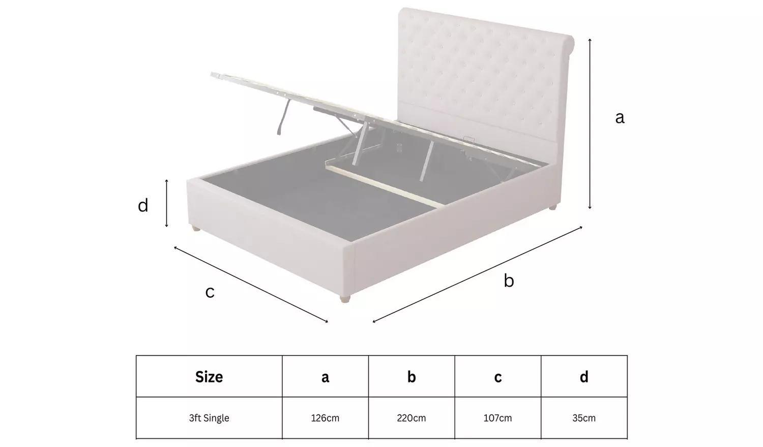 Aspire Taylor Single Velvet End Lift Ottoman Bed - Green