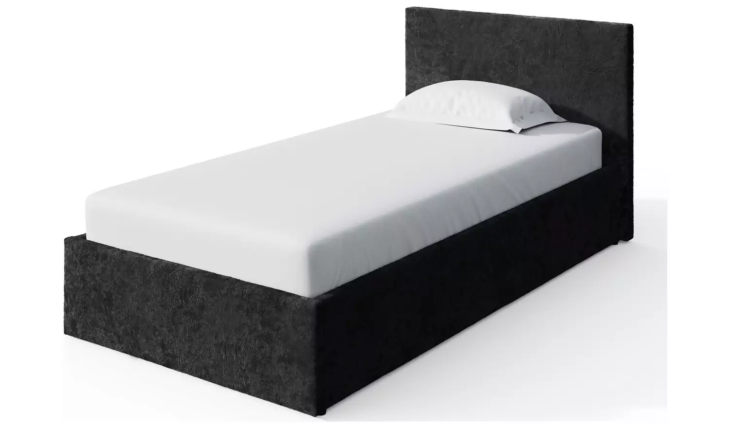 GFW End Lift Single Velvet End Lift Ottoman Bed - Black