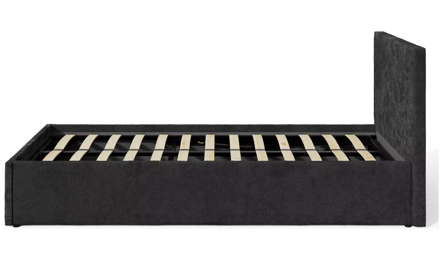 GFW End Lift Single Velvet End Lift Ottoman Bed - Black