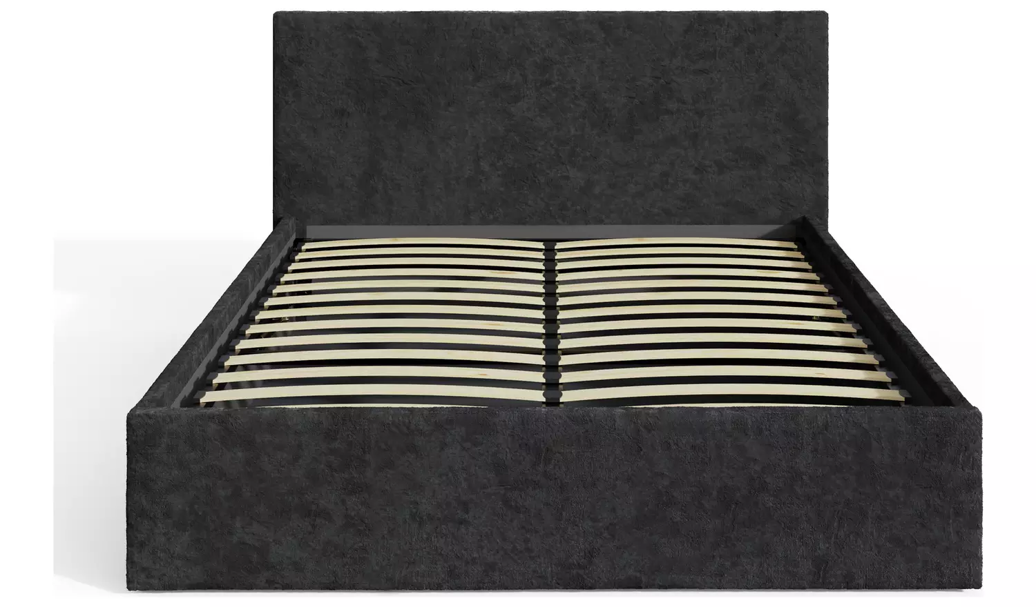 GFW End Lift Double Velvet End Lift Ottoman Bed - Black