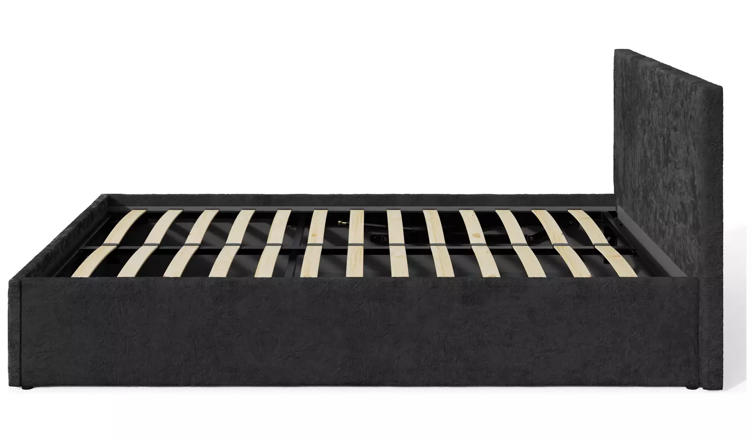 GFW End Lift Double Velvet End Lift Ottoman Bed - Black