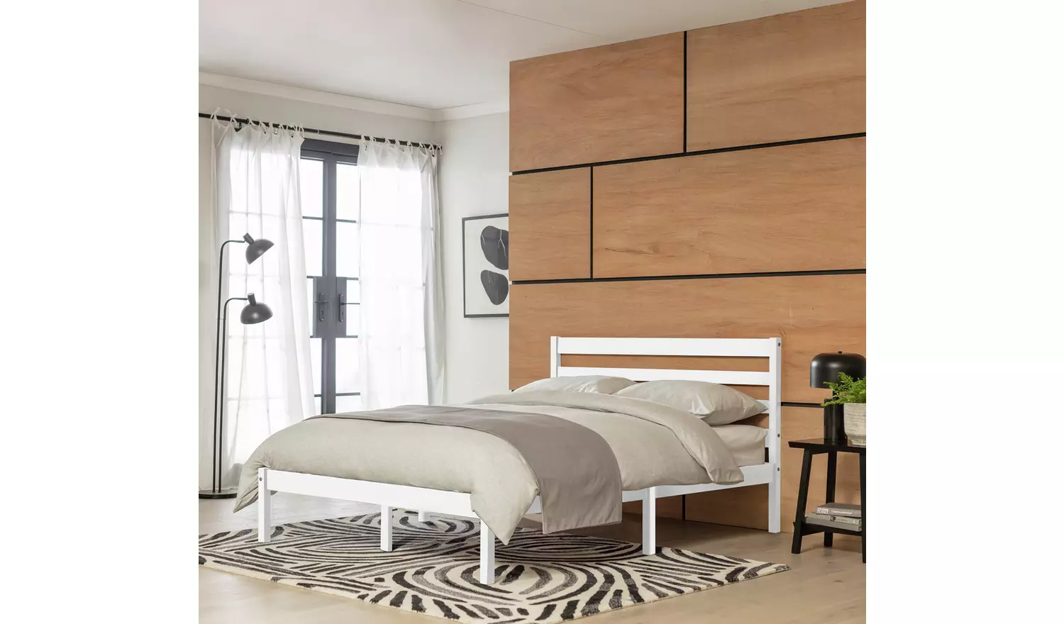 Argos Home Kaycie Double Wooden Bed Frame - White