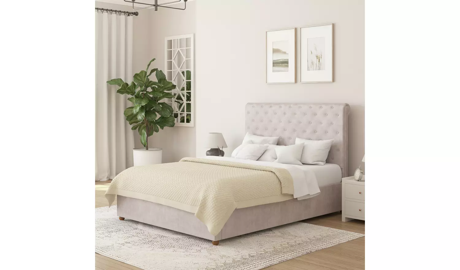 Aspire Taylor Small Double End Lift Ottoman Bed - Silver