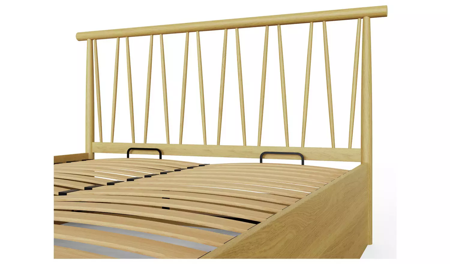 GFW Fusem Spindle Double End Lift Ottoman Bed - Oak