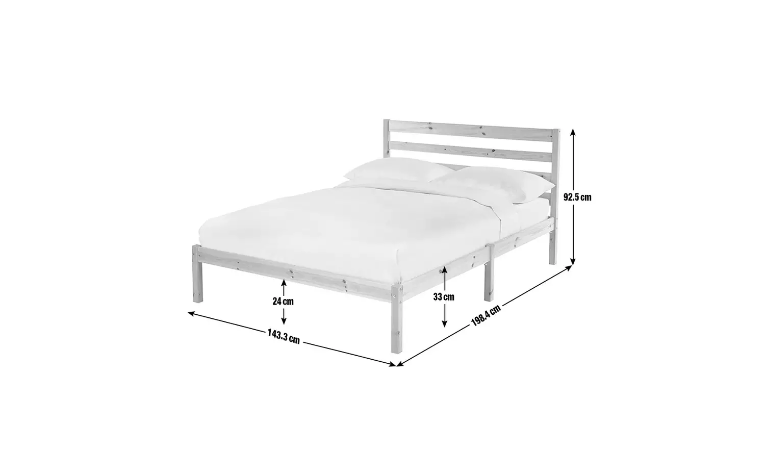 Argos Home Kaycie Double Wooden Bed Frame - Pine