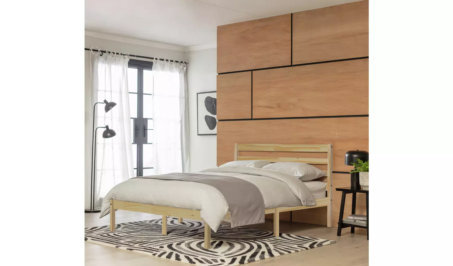 Argos Home Kaycie Double Wooden Bed Frame - Pine