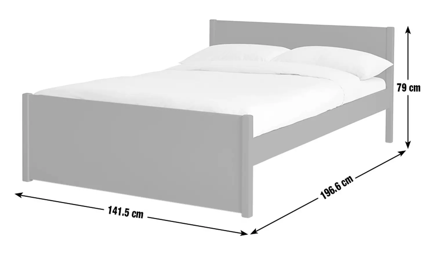 Argos Home Jenson Double Wooden Bed Frame - Grey