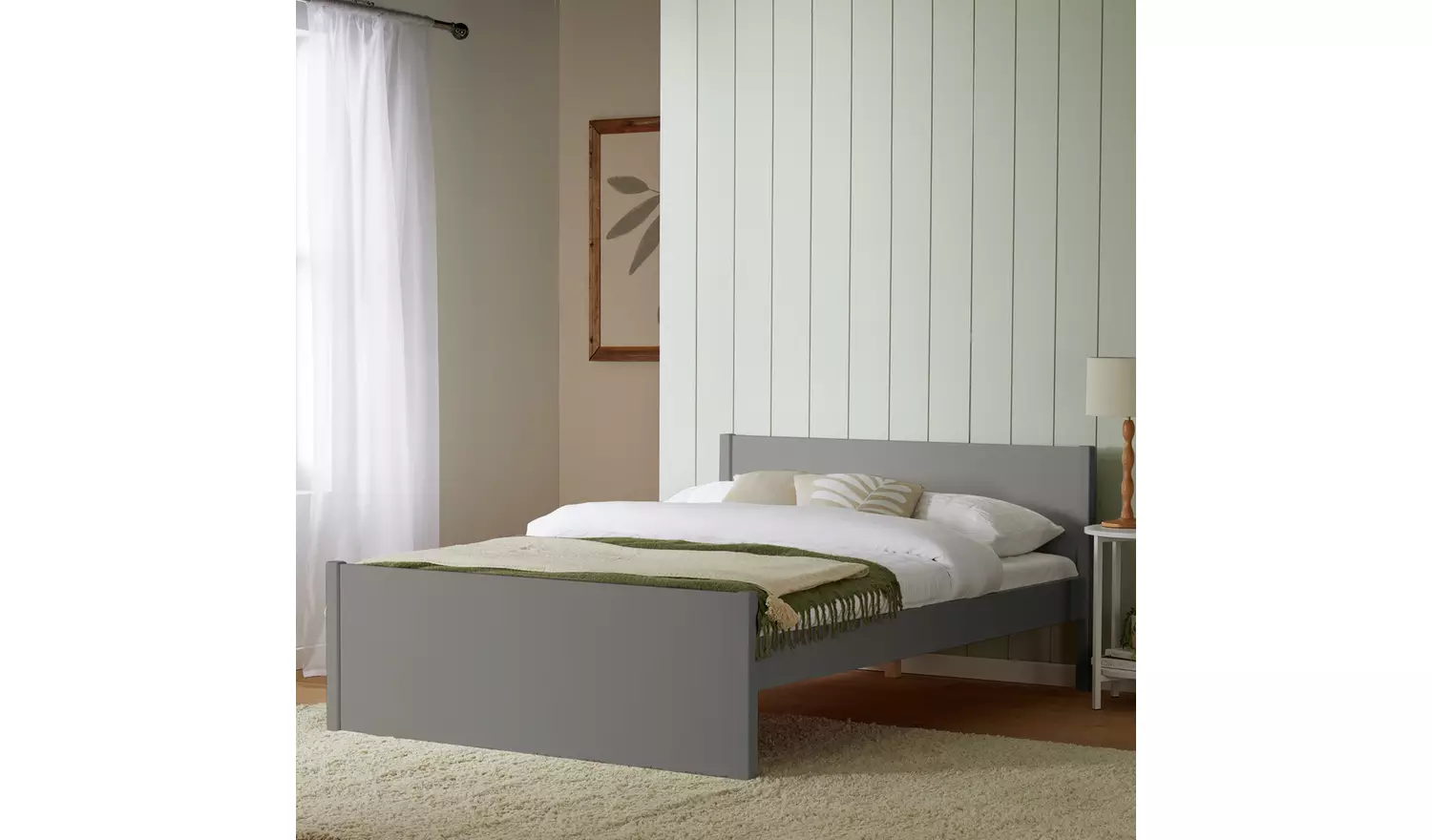 Argos Home Jenson Double Wooden Bed Frame - Grey