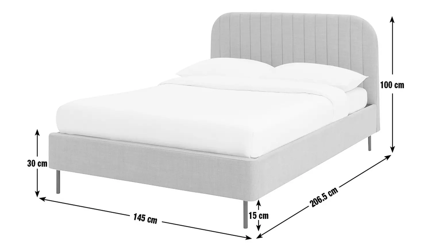 Argos Home Fulford Double Fabric Bed Frame - Grey