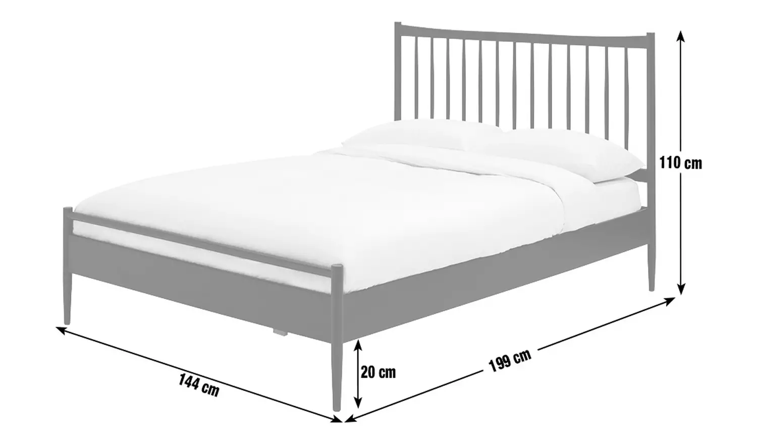 Habitat Chiltern Spindle Double Wooden Bed Frame - White