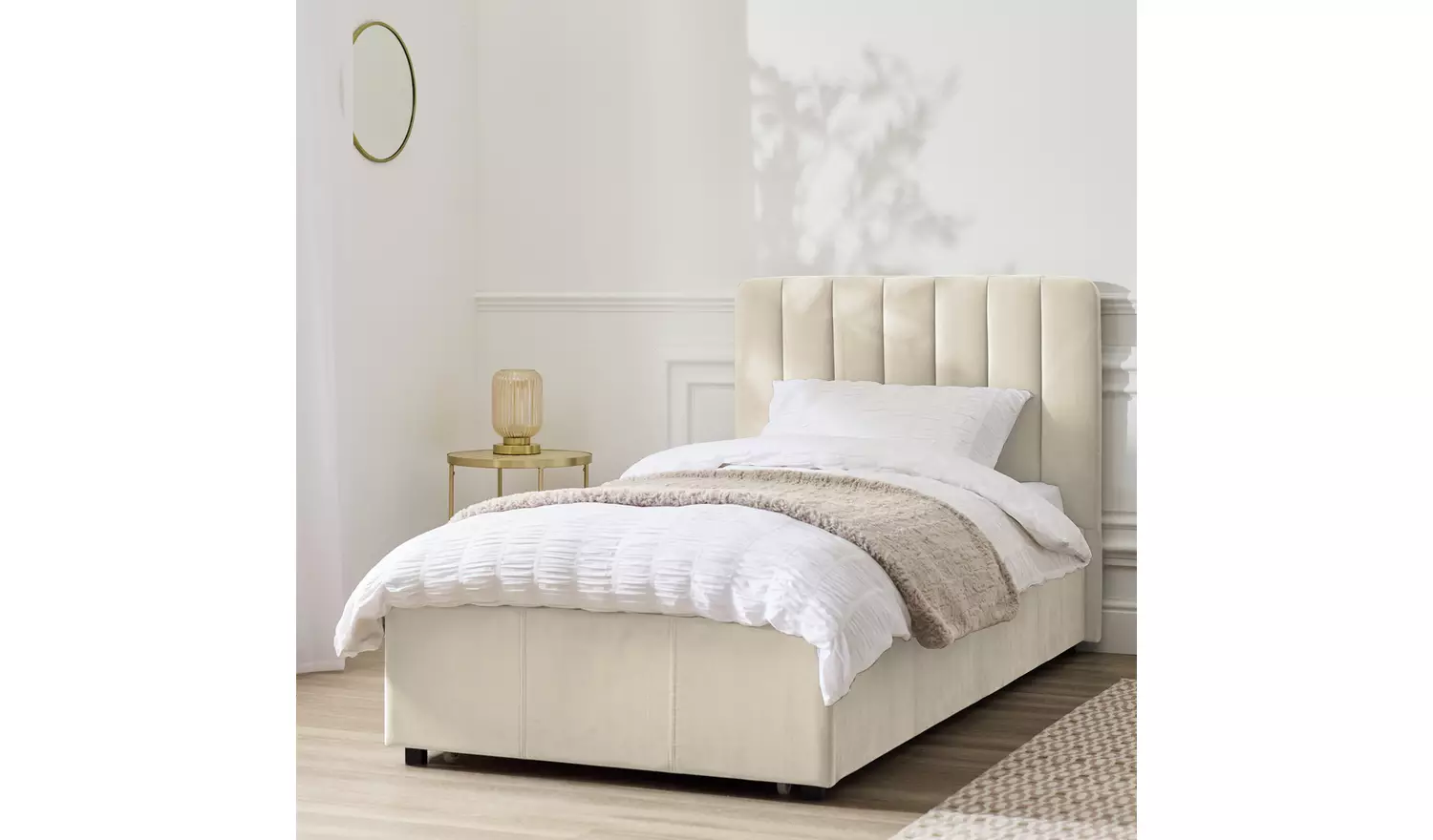Argos Home Pandora Single Drawer Storage Bed Frame - Cream