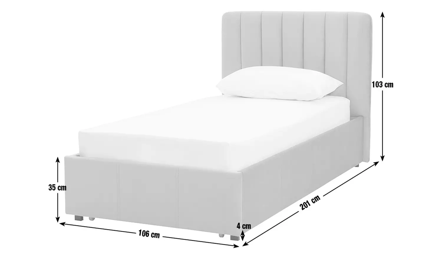 Argos Home Pandora Single Drawer Storage Bed Frame - Grey