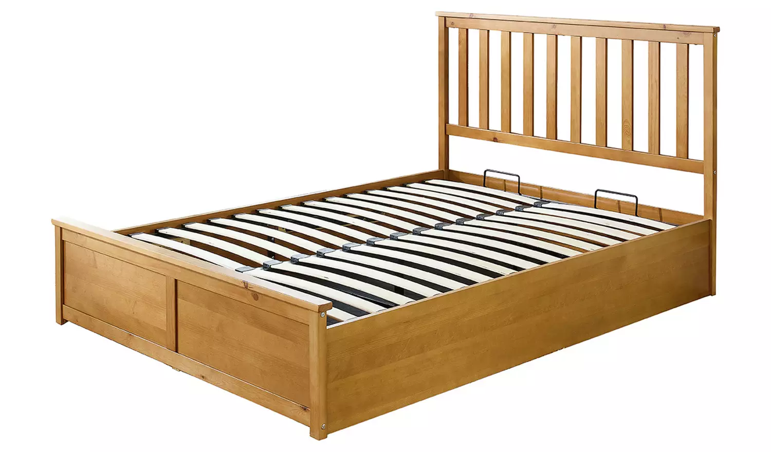 Aspire Atlantic Small Double End Lift Ottoman Bed-Light Wood