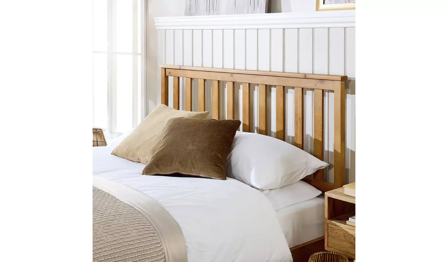 Aspire Atlantic Small Double End Lift Ottoman Bed-Light Wood