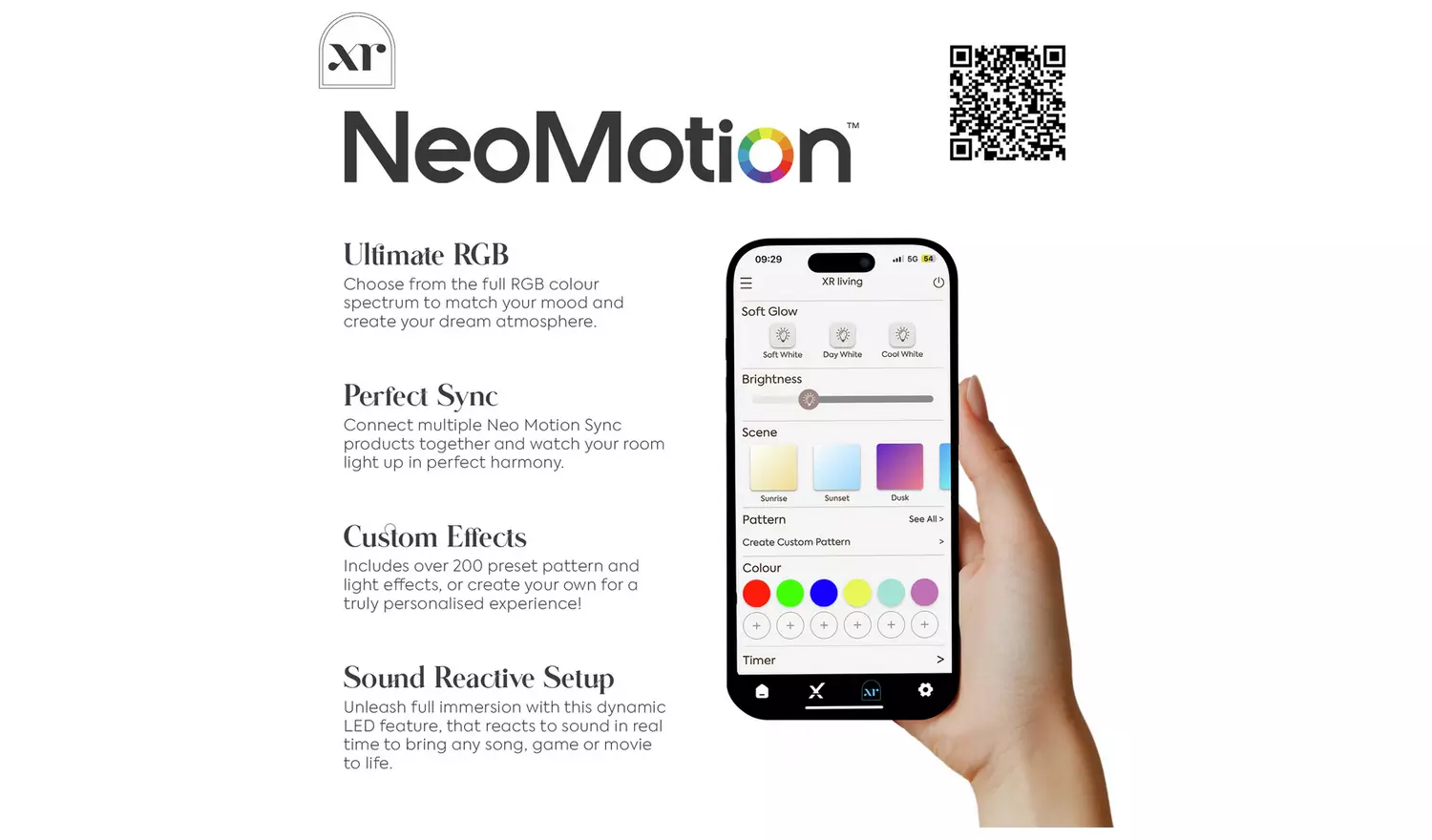 XR Living Denver King Size Ottoman Bed with LED Lights - Oak